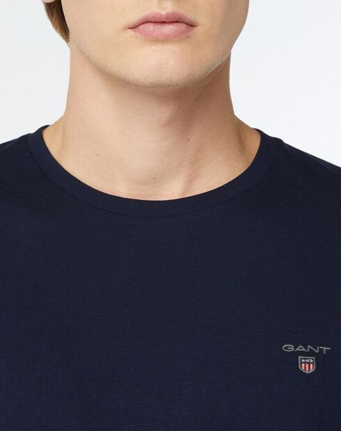 T-Shirt Regular Fit uni Logo Poitrine bleu marine